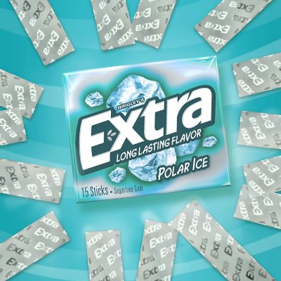 Extra Polar Ice Sugar Free Chewing Gum Bulk Pack 15 ct., 10 pk.