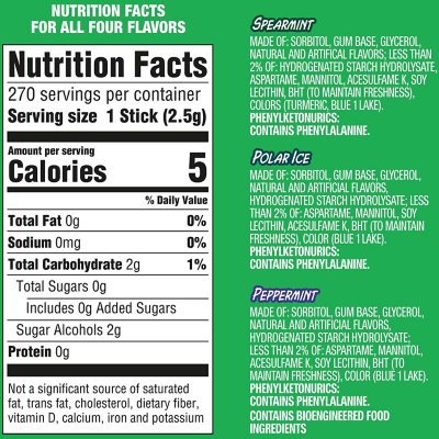 EXTRA Mint Sugar Free Chewing Gum, Variety Pack, 15 pc., 18 pk.