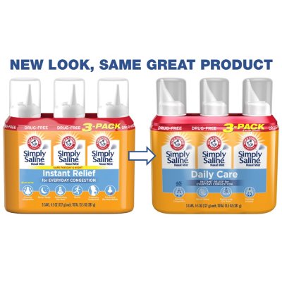 Arm & Hammer Simply Saline Nasal Relief 4.5 oz., 3 pk.
