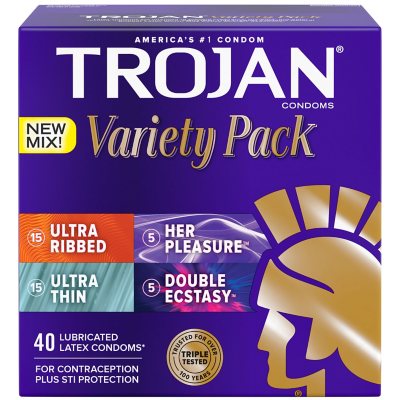 Trojan Variety Pack Premium Latex Condoms, 40 ct.