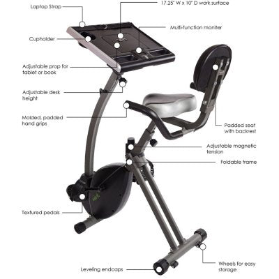 Wirk Ride Exercise Bike Workstation and Standing Desk