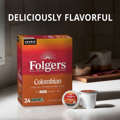Folgers Medium Roast K-Cup Coffee Pods, 100% Colombian, 100 ct.