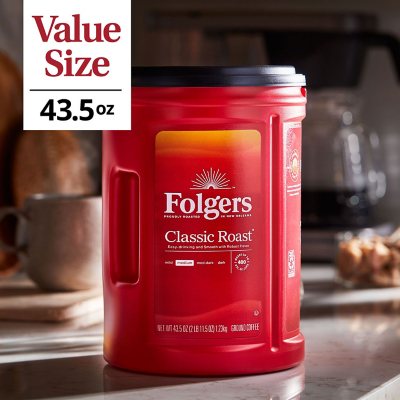 Folgers Classic Medium Roast Ground Coffee, 43.5 oz.