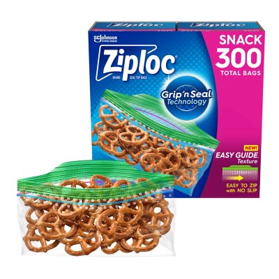 Ziploc Grip 'n Seal Top Snack Bags, 300 ct.