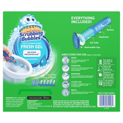 Scrubbing Bubbles Toilet Gel Stamp, Rainshower 2 dispensers + 30 gel stamps