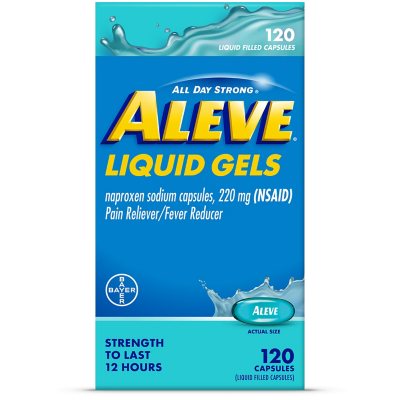 Aleve Liquid Gels Pain Reliever Naproxen Sodium Capsules 120 ct.