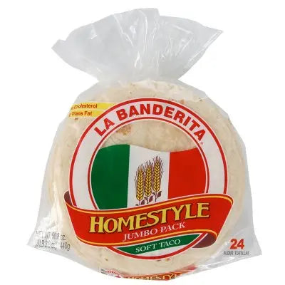 La Banderita 9â€ Homestyle Soft Taco Flour Tortillas, 24 ct.