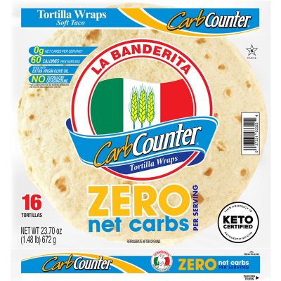 La Banderita Carb Counter Soft Taco mit null Netto-Kohlenhydraten, 16 Stück