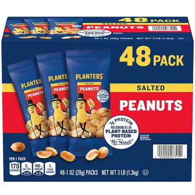 فول سوداني مملح من Planters، عبوات بحجم وجبة واحدة، 1 أونصة، 48 عبوة.