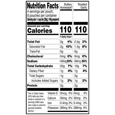 Idahoan Instant Mashed Potatoes, Buttery Homestyle and Roasted Garlic 8 pk.