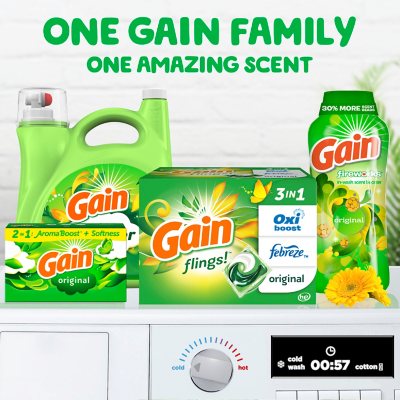 Gain Flings! 3 in 1 Laundry Detergent Pacs, Original Scents, 152 ct.