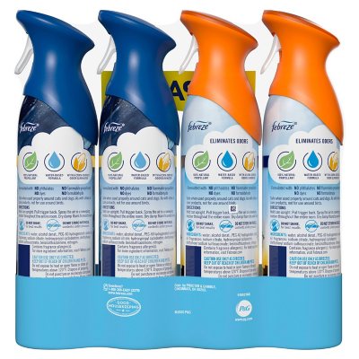 Febreze Air Effects Odor-Eliminating Air Freshener Hawaiian Aloha, Ocean, Aerosol Can, 8.8 oz., 4 pk.