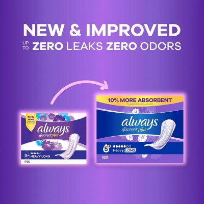 Always Discreet Incontinence Pads, Heavy Long, 117 ct.