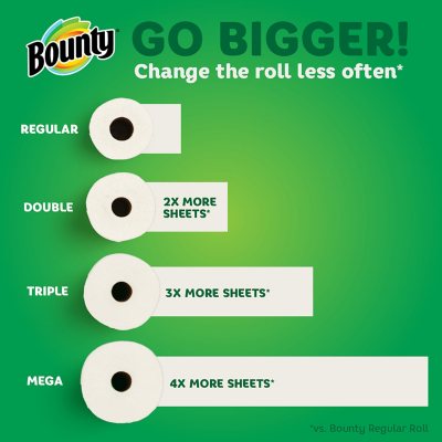 Bounty Select-A-Size 2-Ply Paper Towels 12 rolls, 105 sheets/roll