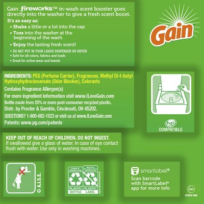 Gain Fireworks In-Wash Scent Booster Beads, Original 34 oz.