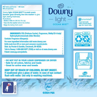 Downy Light In-Wash Scent Booster Beads, Ocean Mist 34 oz.