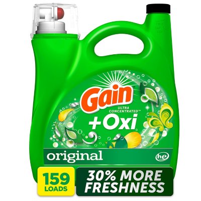 Gain + Oxi Liquid Laundry Detergent, Original, 159 Loads, 170 fl. oz.