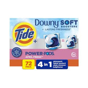 Tide Power PODs Downy Soft Boosters Laundry Detergent Pacs, April Fresh, 72 ct.