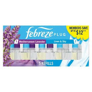 Febreze Plug Air Freshener, Mediterranean Lavender + Linen & Sky, 5 refills, 4.35 fl. oz.
