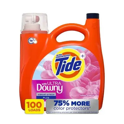 Tide mit Ultra Downy Flüssigwaschmittel, Aprilfrisch, 100 Waschladungen, 3,78 Liter