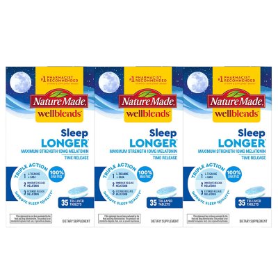 Nature Made Wellblends Sleep Longer Triple Action Tablets 3 pk., 35 ct./pk.