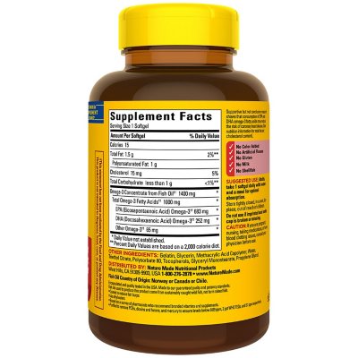 Nature Made Burp-Less Ultra Omega 3 from Fish Oil 1400 mg. Softgels 65 ct., 2pk.