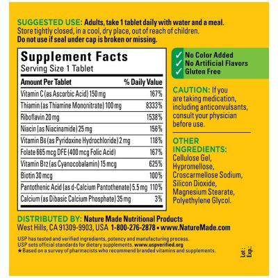 Nature Made Super B-Complex Tablets for Metabolic Health 460 ct.