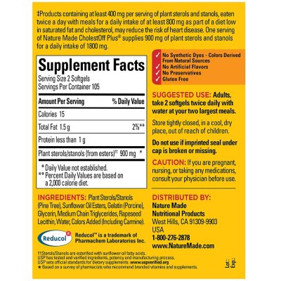 Nature Made CholestOff Plus Softgels for Heart Health 210 ct.