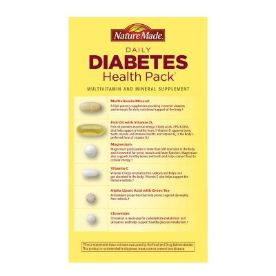 Nature Made Daily Diabetes Health Pack Dietary Supplement 60 pk.