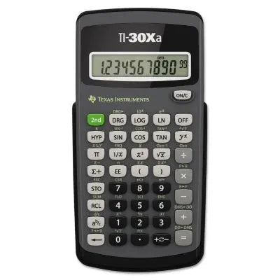 آلة حاسبة علمية تكساس إنسترومنتس TI-30XA، شاشة LCD مكونة من 10 أرقام