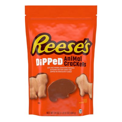 REESE'S Chocolate Peanut Butter Dipped, Animal Crackers, 24 oz.