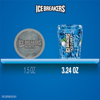 ICE BREAKERS Ice Cubes, Peppermint Sugar Free Chewing Gum, 40 pcs., 4 pk.