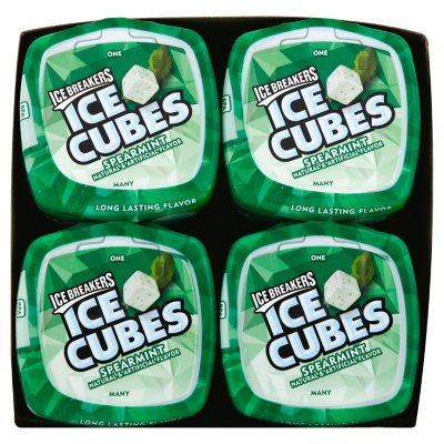ICE BREAKERS Ice Cubes Spearmint Sugar Free Gum, 40 pcs., 4 pk.