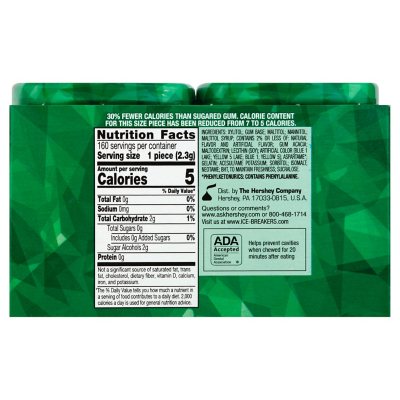 ICE BREAKERS Ice Cubes Spearmint Sugar Free Gum, 40 pcs., 4 pk.