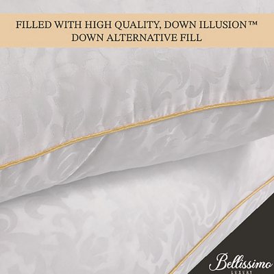 Bellissimo Premium Luxury Hotel Bed Pillow, 2 Pack, Assorted Sizes