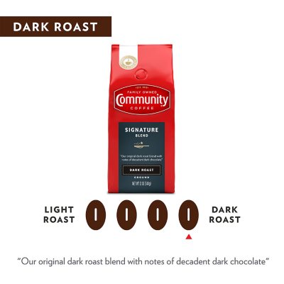 Community Coffee Ground Dark Roast, Signature Blend, 46 oz.