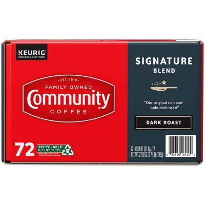 Community Coffee Signature Blend Dark Roast Single Serve, 72 ct.