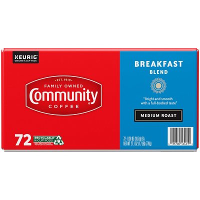 Community Coffee Breakfast Blend Medium Roast Single Serve, 72 ct.