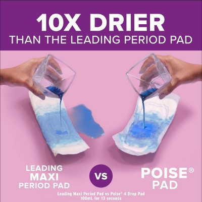 Poise Incontinence Pads for Women, Maximum Absorbency, Long 156 ct.