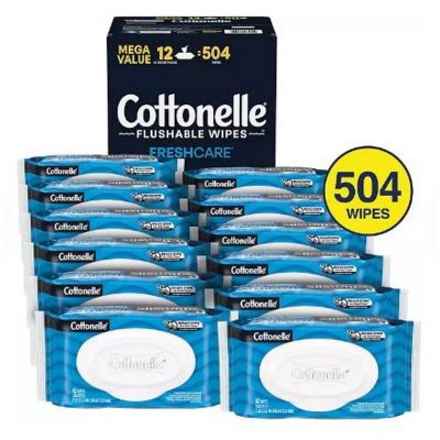 Cottonelle Freshcare Flushable Wipes 12 ct., 504 wipes