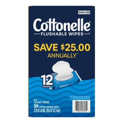 Cottonelle Freshcare Flushable Wipes 12 ct., 504 wipes