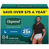 Depend Fresh Protection Incontinence Underwear for Men - Choose Your Size