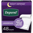 Depend Night Defense Incontinence Bed Pads, Triple Layer, 48 ct.