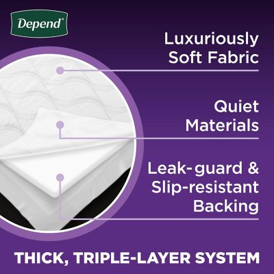 Depend Night Defense Incontinence Bed Pads, Triple Layer, 48 ct.