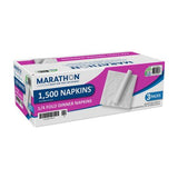 Marathon Embossed Dinner Napkins, 1-Ply, 16" x 16", White 500/pk., 3 pk.