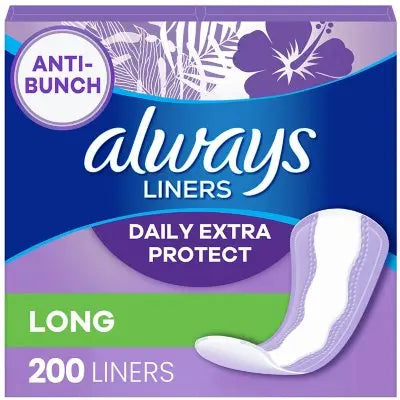 Always Anti-Bunch Xtra Protection Slipeinlagen, Geruchsneutral, Lang, 200 Stk.