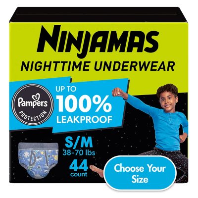 Ninjamas Nighttime Bedwetting Underwear for Boys, Size: Small - Extra Large