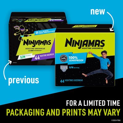 Ninjamas Nighttime Bedwetting Underwear for Boys, Size: Small - Extra Large