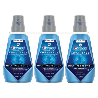 Crest Pro-Health Advantage Multi-Protection Mouthwash, Smooth Mint, 33.8 fl. oz., 3 pk.