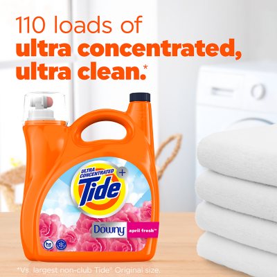 Tide + Downy Liquid Laundry Detergent, April Fresh 150 fl. oz., 110 loads